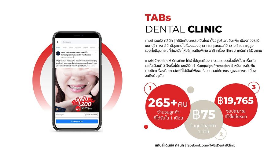 ผลงานของ M Creation กับ TABS Dental Clinic