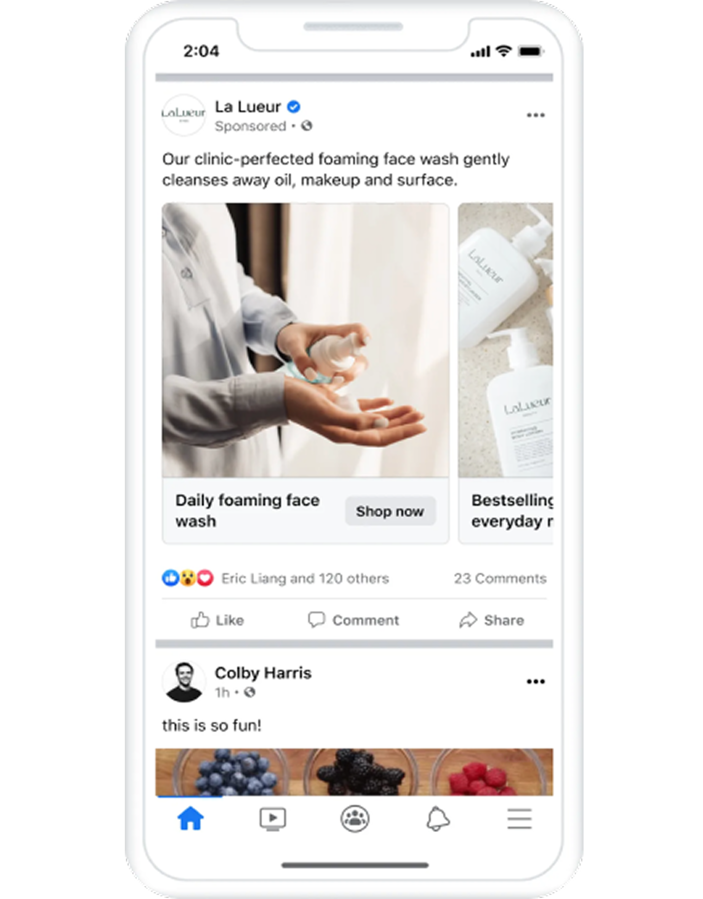 3. คอลเลกชั่นฟีด Facebook
