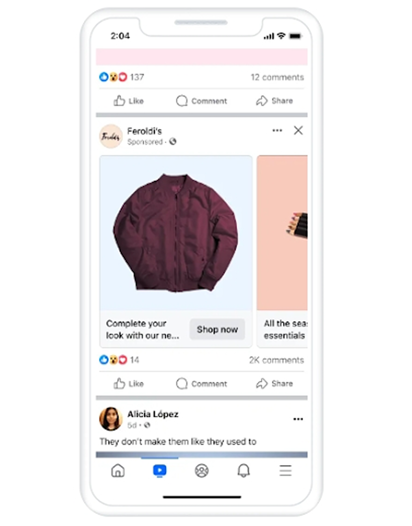 2. ภาพสไลด์ฟีด Facebook